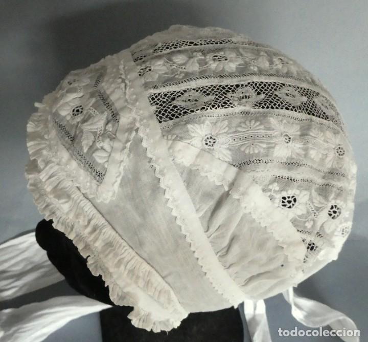 Antig&uuml;edades: ANTIGUO GORRO DE ENCAJE PPIO.S.XX - Foto 1