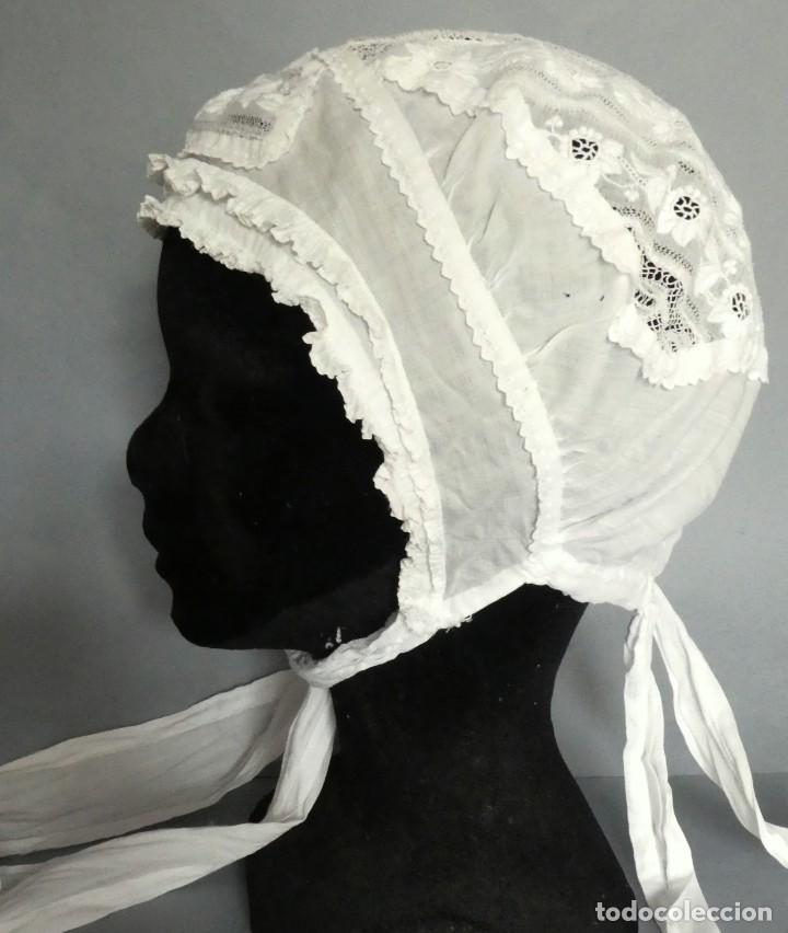 Antig&uuml;edades: ANTIGUO GORRO DE ENCAJE PPIO.S.XX - Foto 4