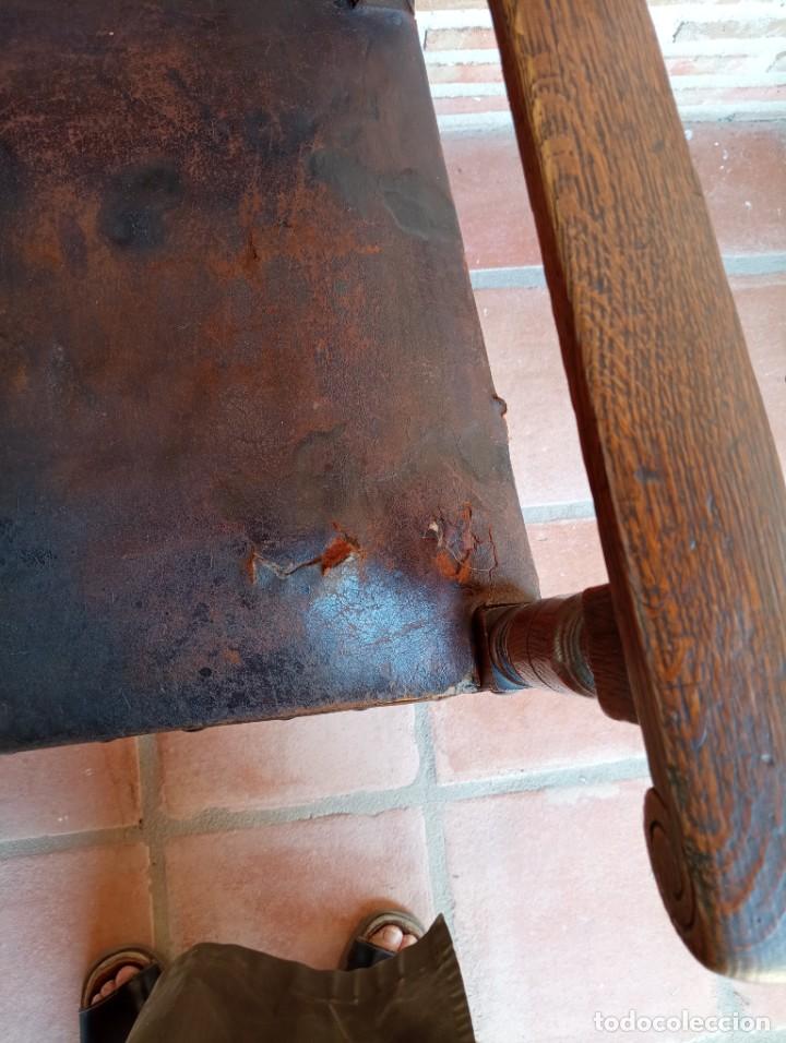Antig&uuml;edades: Sill&oacute;n de cuero, siglo XVII - Foto 7