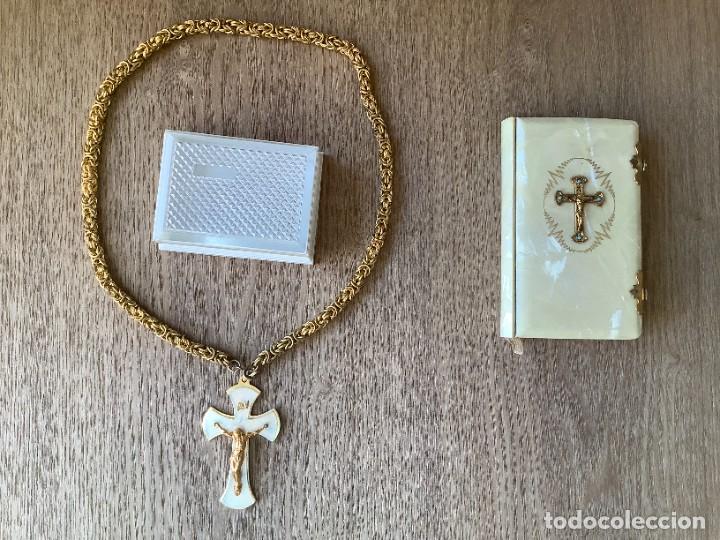 Antig&uuml;edades: PRIMERA COMUNION: DEVOCIONARIO Y CRUZ - Foto 1