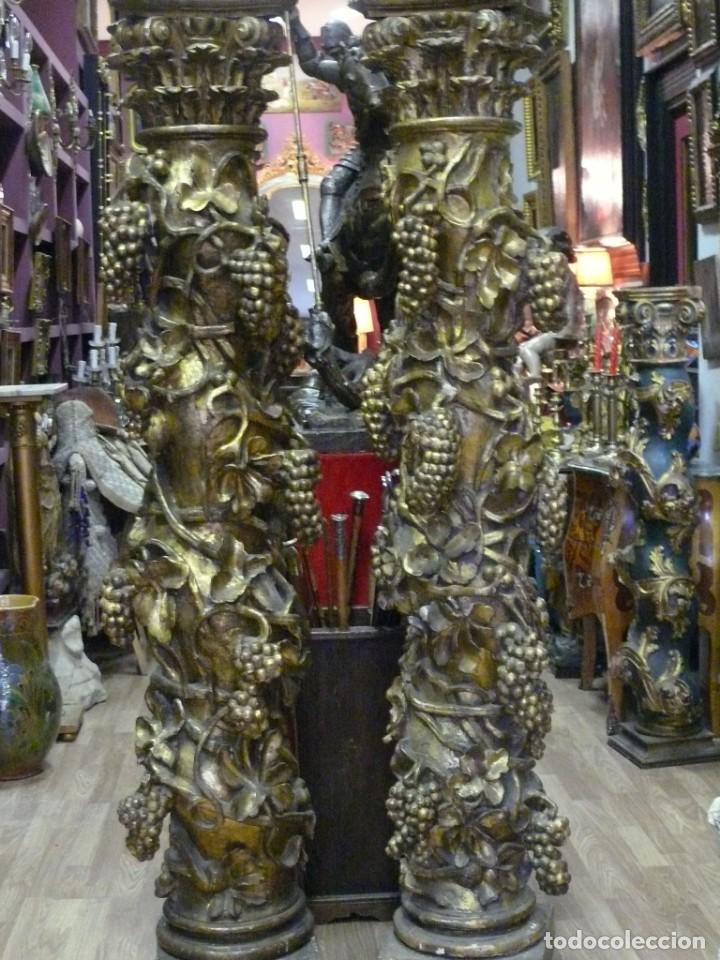Antig&uuml;edades: PAREJA DE COLUMNAS SALOMONICAS CON CAPITELES - Foto 1