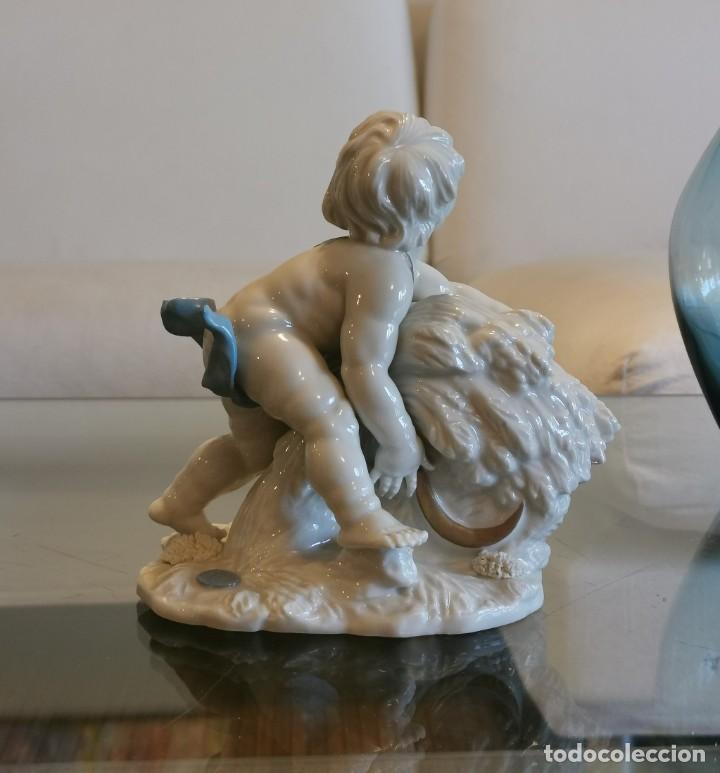 Antig&uuml;edades: RELOJ CON QUERUBIN DE PORCELANA DE ALGORA - Foto 3
