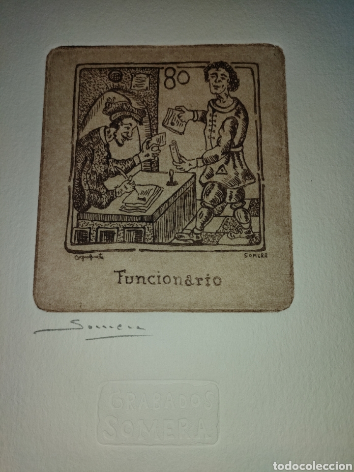 Antig&uuml;edades: Grabado somera Funcionario - Foto 1