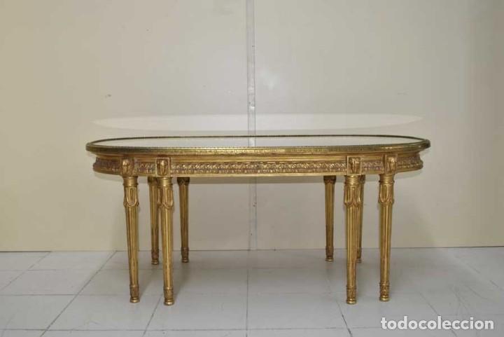 Antig&uuml;edades: MESA DE CENTRO ESTILO LUIS XVI PAN DE ORO - Foto 2