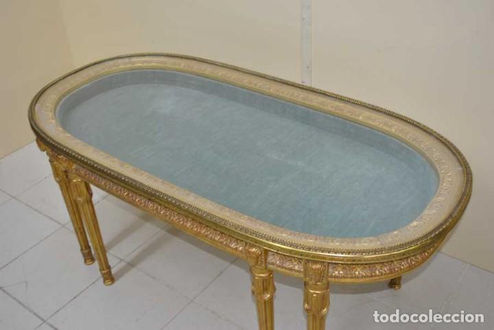 Antig&uuml;edades: MESA DE CENTRO ESTILO LUIS XVI PAN DE ORO - Foto 4