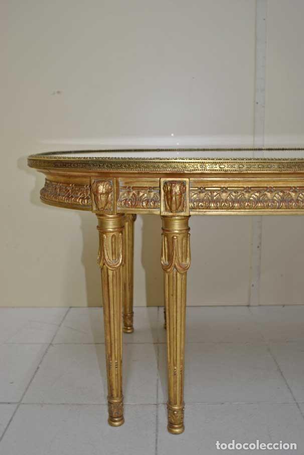 Antig&uuml;edades: MESA DE CENTRO ESTILO LUIS XVI PAN DE ORO - Foto 6