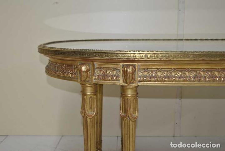 Antig&uuml;edades: MESA DE CENTRO ESTILO LUIS XVI PAN DE ORO - Foto 7