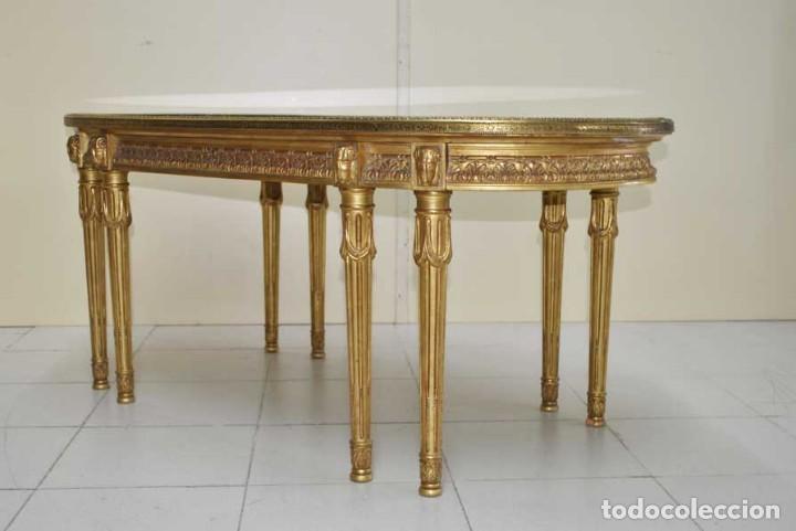 Antig&uuml;edades: MESA DE CENTRO ESTILO LUIS XVI PAN DE ORO - Foto 9