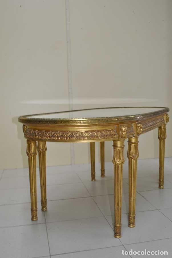 Antig&uuml;edades: MESA DE CENTRO ESTILO LUIS XVI PAN DE ORO - Foto 10