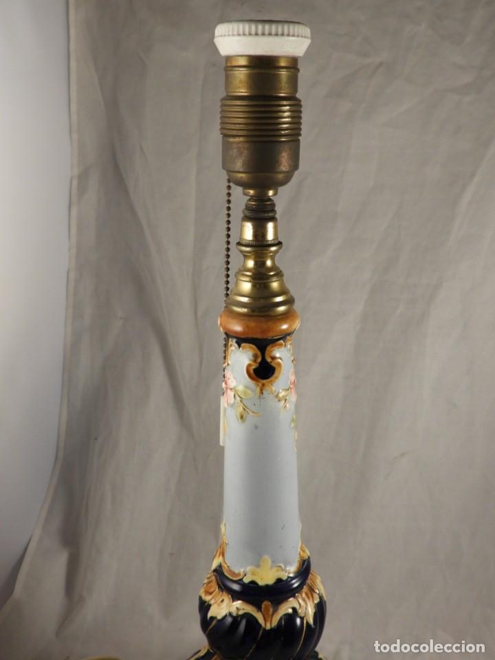 Antig&uuml;edades: LAMPARA DE PORCELANA Y BASE DE BRONCE - Foto 2