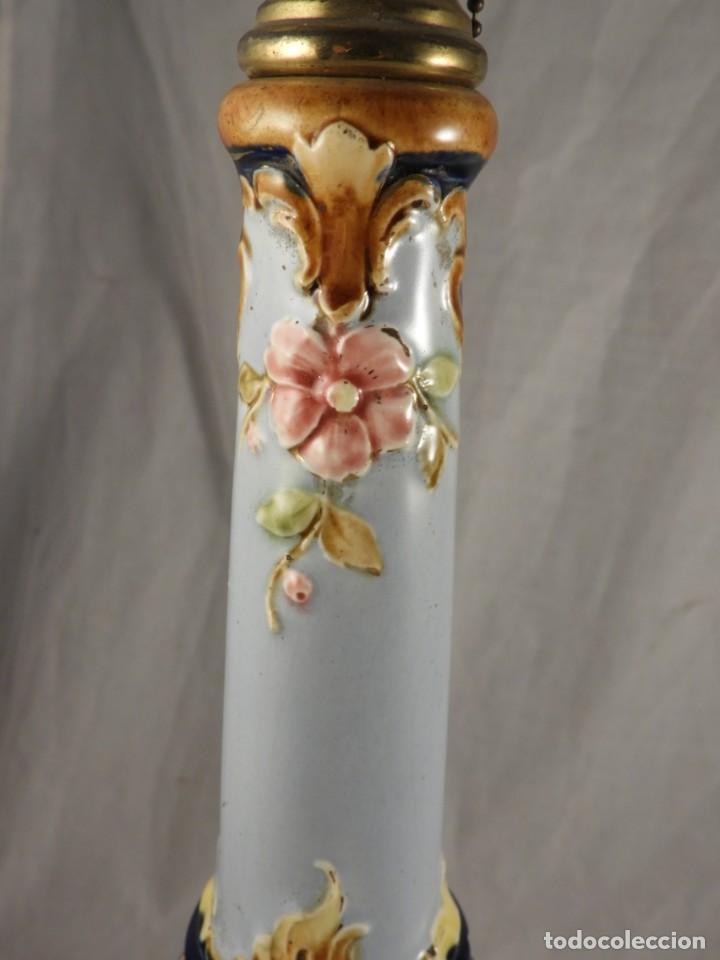 Antig&uuml;edades: LAMPARA DE PORCELANA Y BASE DE BRONCE - Foto 6