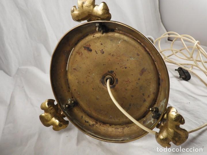 Antig&uuml;edades: LAMPARA DE PORCELANA Y BASE DE BRONCE - Foto 7