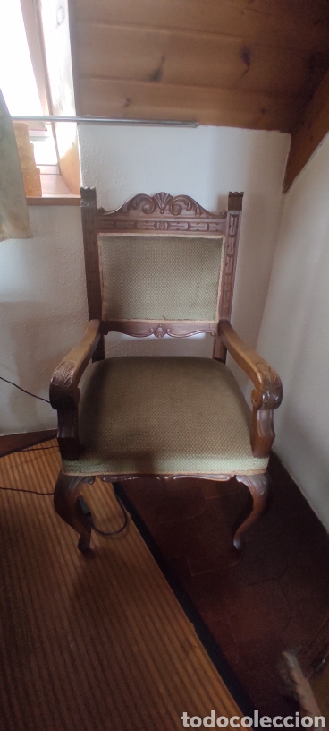 Antig&uuml;edades: Conjunto de despacho madera de casta&ntilde;o - Foto 3