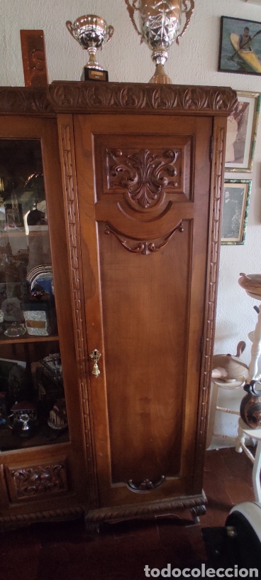 Antig&uuml;edades: Conjunto de despacho madera de casta&ntilde;o - Foto 6