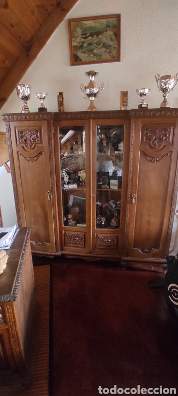 Antig&uuml;edades: Conjunto de despacho madera de casta&ntilde;o - Foto 10