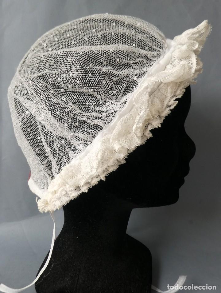 Antig&uuml;edades: ANTIGUO GORRO DE ENCAJE PPIO.S.XX - Foto 3