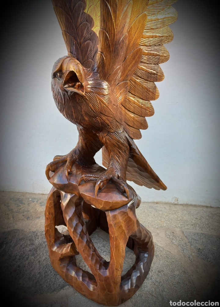 Antig&uuml;edades: &Aacute;guila de madera de gran tama&ntilde;o - Foto 2
