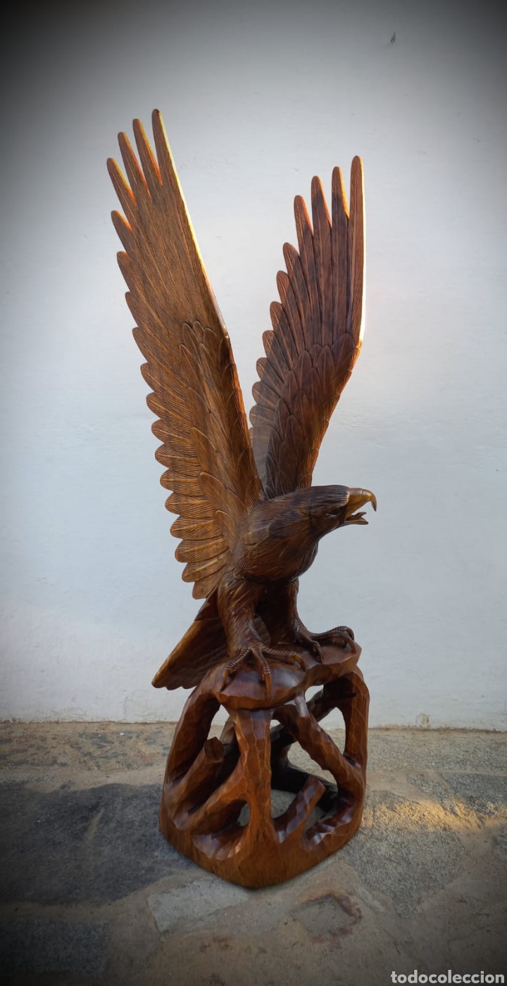 Antig&uuml;edades: &Aacute;guila de madera de gran tama&ntilde;o - Foto 3