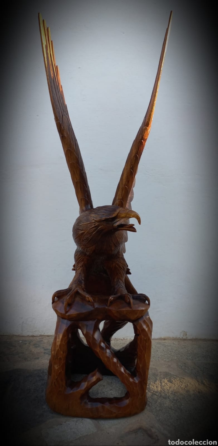 Antig&uuml;edades: &Aacute;guila de madera de gran tama&ntilde;o - Foto 4