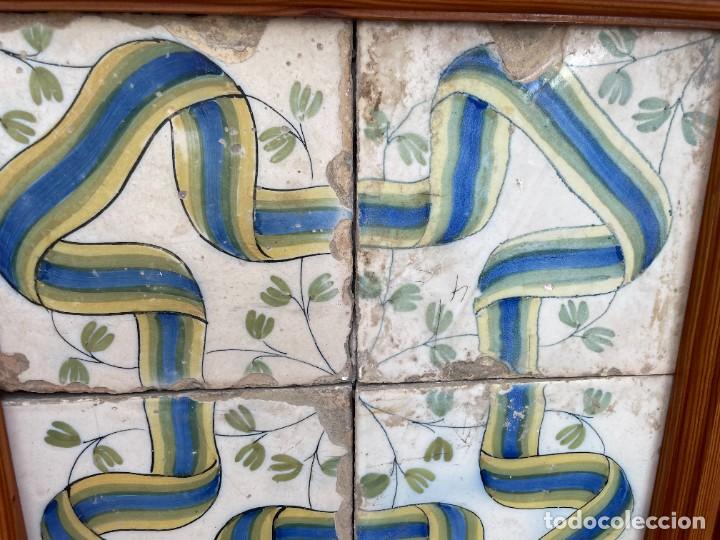 Antig&uuml;edades: Antiguo plaf&oacute;n panel 4 azulejos valencianos - Foto 2