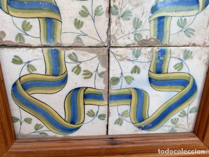 Antig&uuml;edades: Antiguo plaf&oacute;n panel 4 azulejos valencianos - Foto 3
