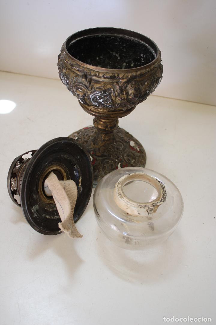 Antig&uuml;edades: antiguo quinqu&eacute; de calamina - Foto 3