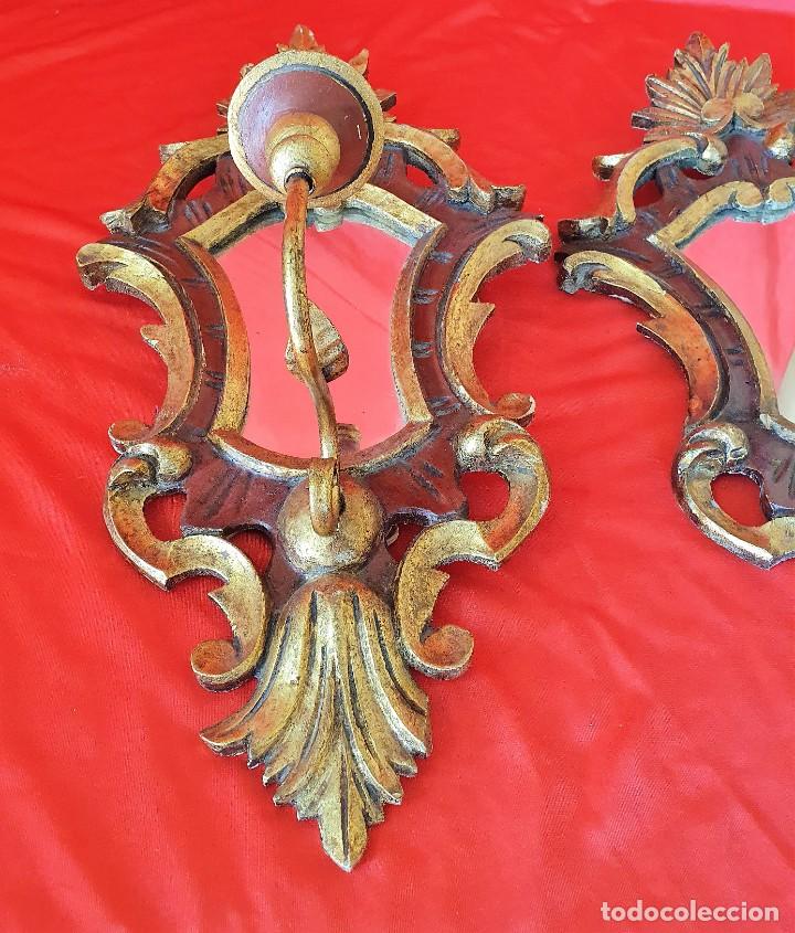 Antig&uuml;edades: PAREJA DE APLIQUES CORNUCOPIAS - Foto 2