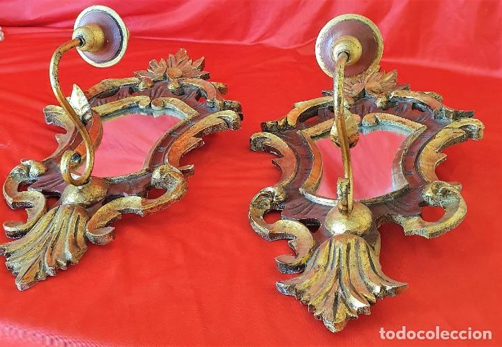 Antig&uuml;edades: PAREJA DE APLIQUES CORNUCOPIAS - Foto 3