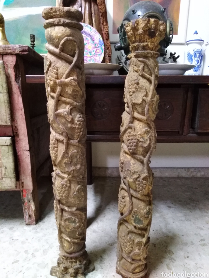 Antig&uuml;edades: Pareja de columnas barrocas - Foto 2