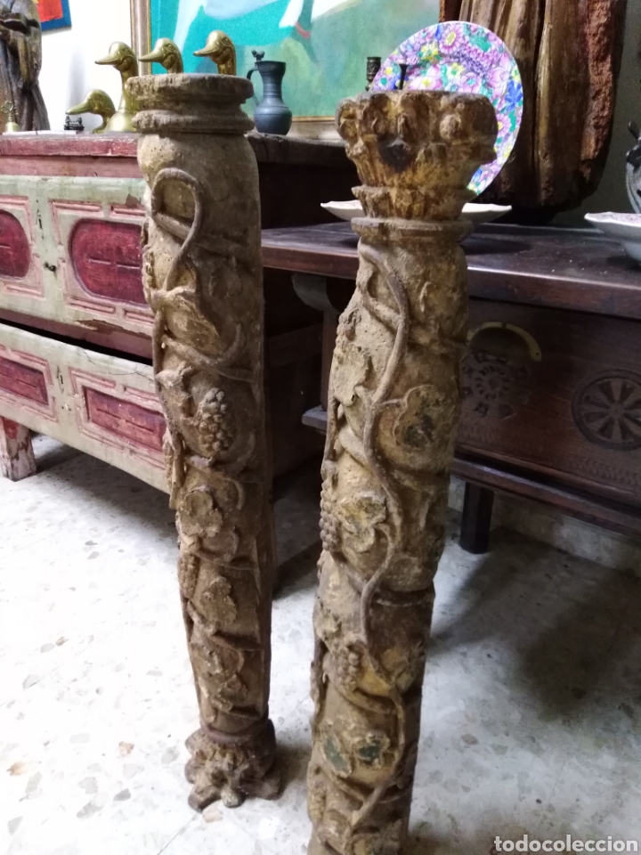 Antig&uuml;edades: Pareja de columnas barrocas - Foto 1