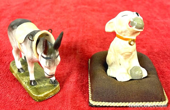 Antig&uuml;edades: ENTRA&Ntilde;ABLE FIGURITA DE BURRO CATAL&Aacute;N Y PERRO BULDOG FRANCES. SIGLO XX