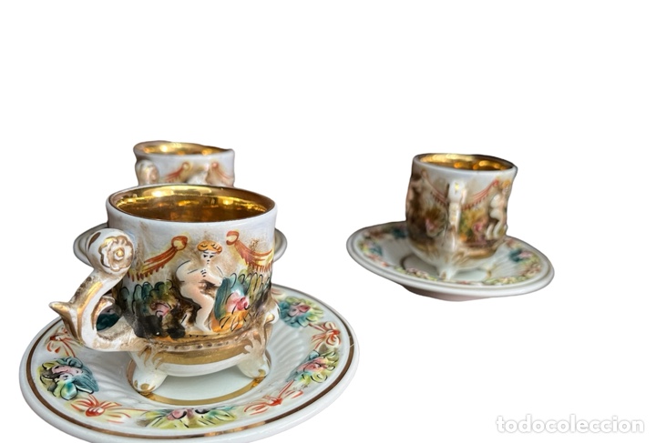 Antig&uuml;edades: Juego de caf&eacute; Capo di monte - Foto 2