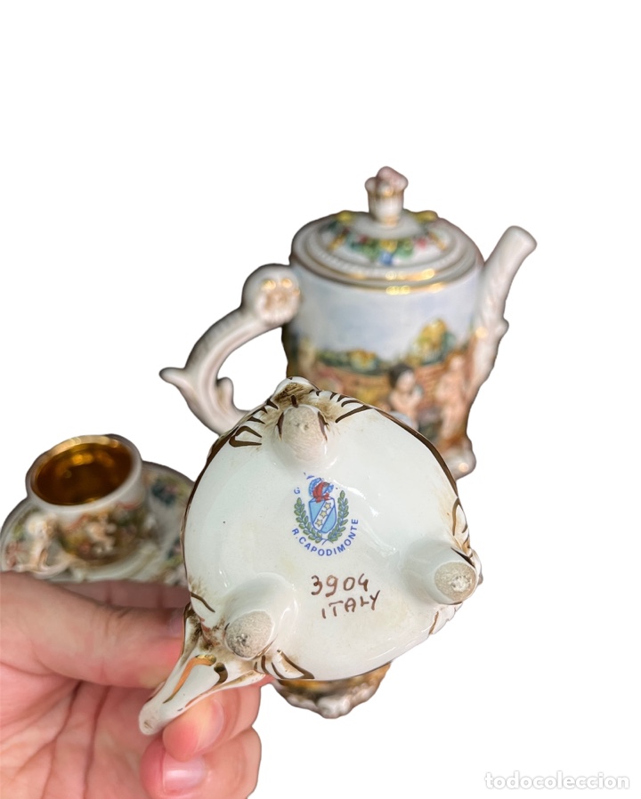 Antig&uuml;edades: Juego de caf&eacute; Capo di monte - Foto 5