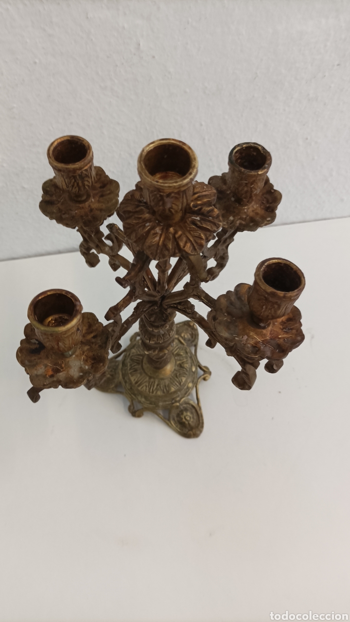 Antig&uuml;edades: Candelabro de Bronce Antiguo - Foto 2
