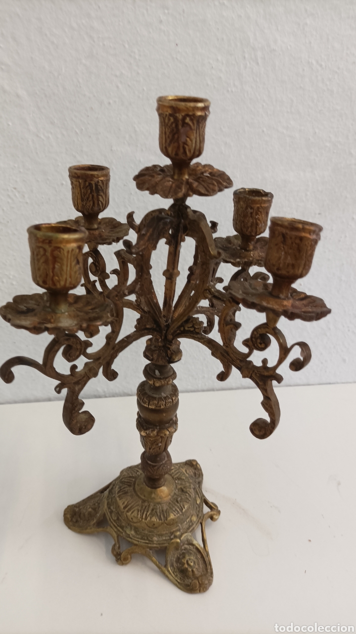 Antig&uuml;edades: Candelabro de Bronce Antiguo - Foto 1
