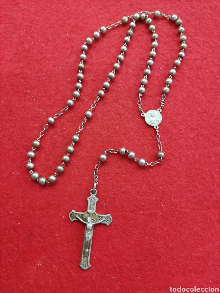 Antig&uuml;edades: Rosario de plata 42cm - Foto 1