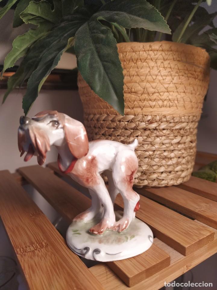 Antig&uuml;edades: Perro porcelana Inglesa Art Deco