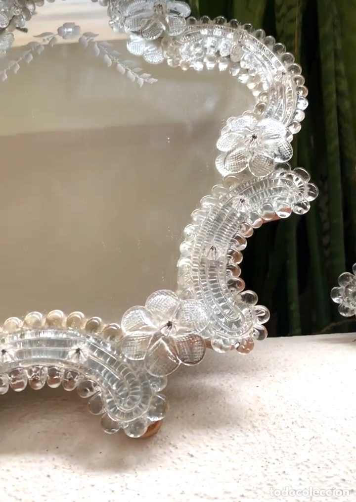 Antig&uuml;edades: ESPEJO VENECIANO. CRISTAL DE MURANO - Foto 3