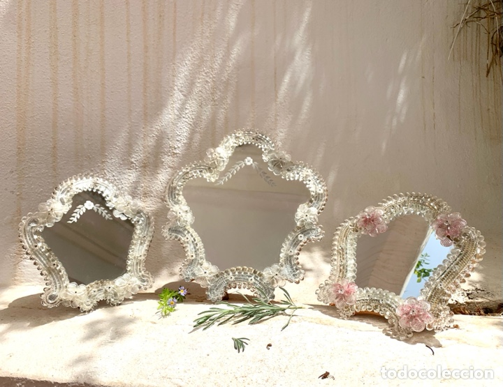 Antig&uuml;edades: ESPEJO VENECIANO. CRISTAL DE MURANO - Foto 12