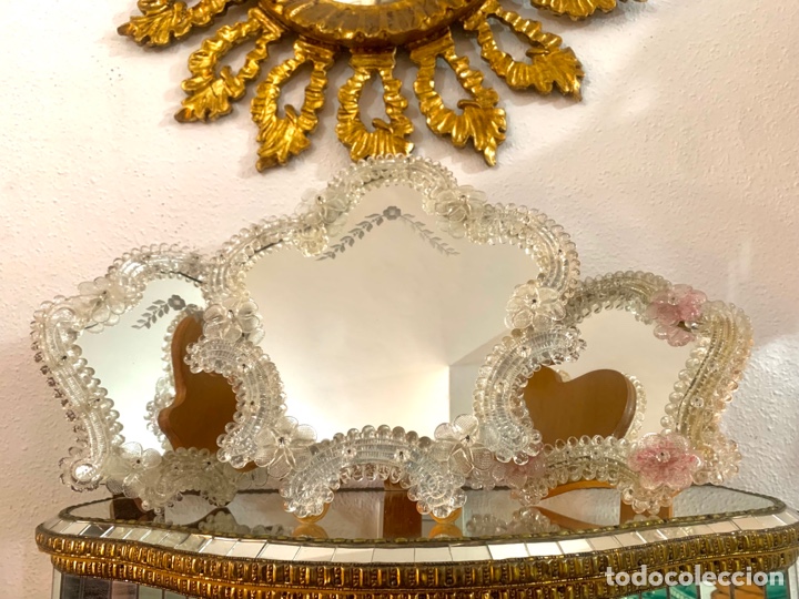 Antig&uuml;edades: ESPEJO VENECIANO. CRISTAL DE MURANO - Foto 13