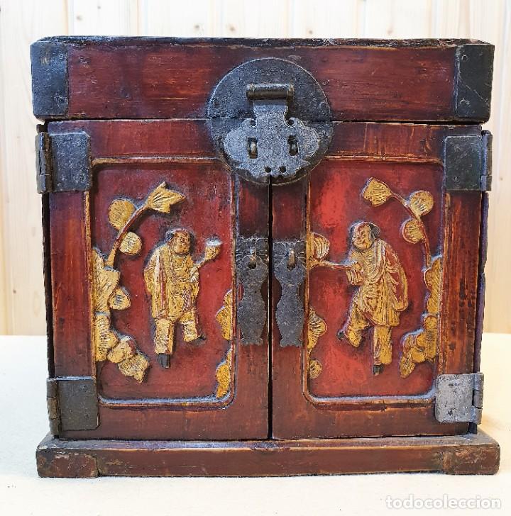Antig&uuml;edades: -CAJA JOYERO DE MADERA S XIX - Foto 1