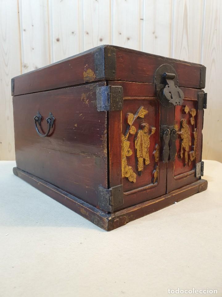 Antig&uuml;edades: -CAJA JOYERO DE MADERA S XIX - Foto 2