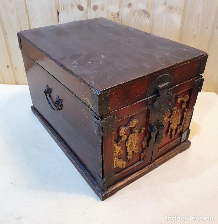 Antig&uuml;edades: -CAJA JOYERO DE MADERA S XIX - Foto 3
