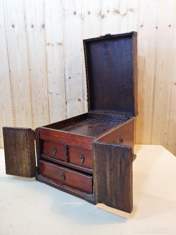 Antig&uuml;edades: -CAJA JOYERO DE MADERA S XIX - Foto 5