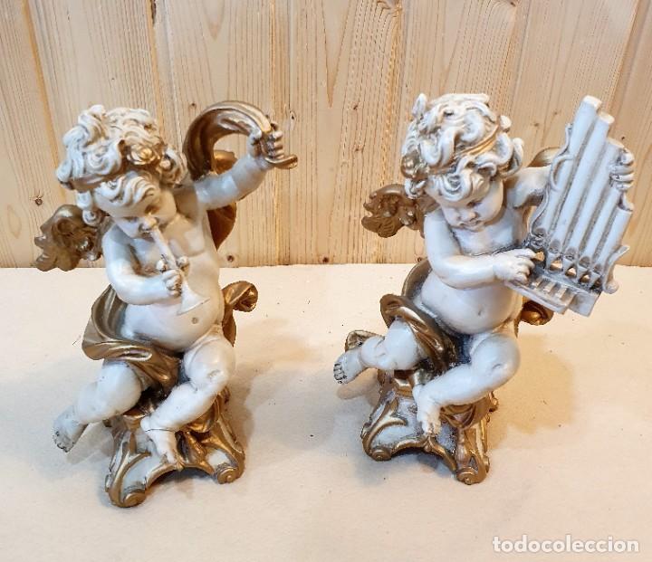 Antig&uuml;edades: PAREJA DE ANGELITOS EN TERRACOTA - Foto 2
