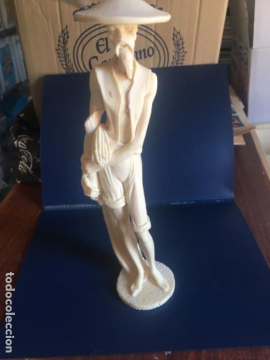 Oggetti Antichi: FIGURA DE PESCADOR ORIENTAL/CHINO.(DESCONOZCO EL MATERIAL)EL DE LA FOTO. 31 X 7 CTM. APROX.(ST/MG/C)