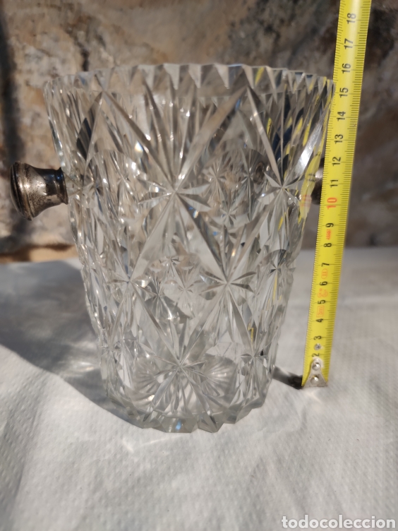 Antig&uuml;edades: Cubitera en Cristal de Bohemia y plata - Foto 2