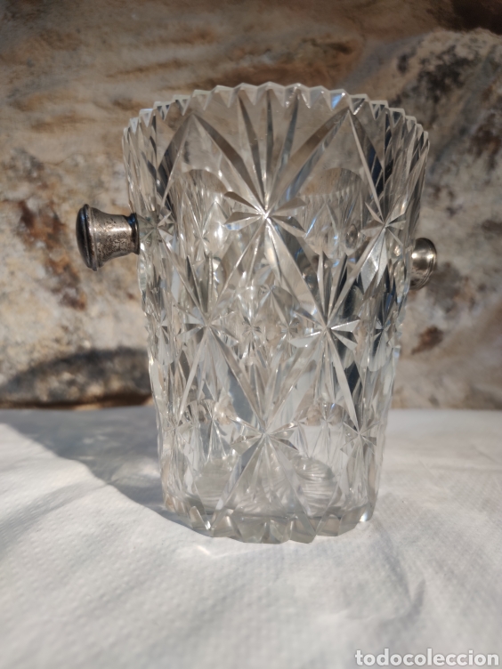 Antig&uuml;edades: Cubitera en Cristal de Bohemia y plata - Foto 1