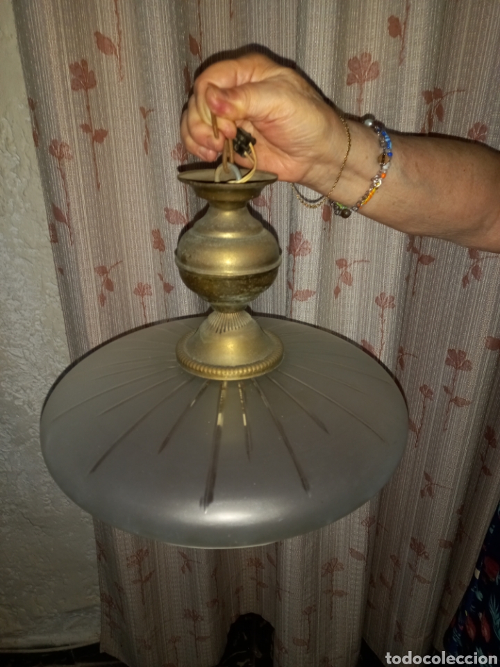 Antig&uuml;edades: Lampara techo broce - Foto 2