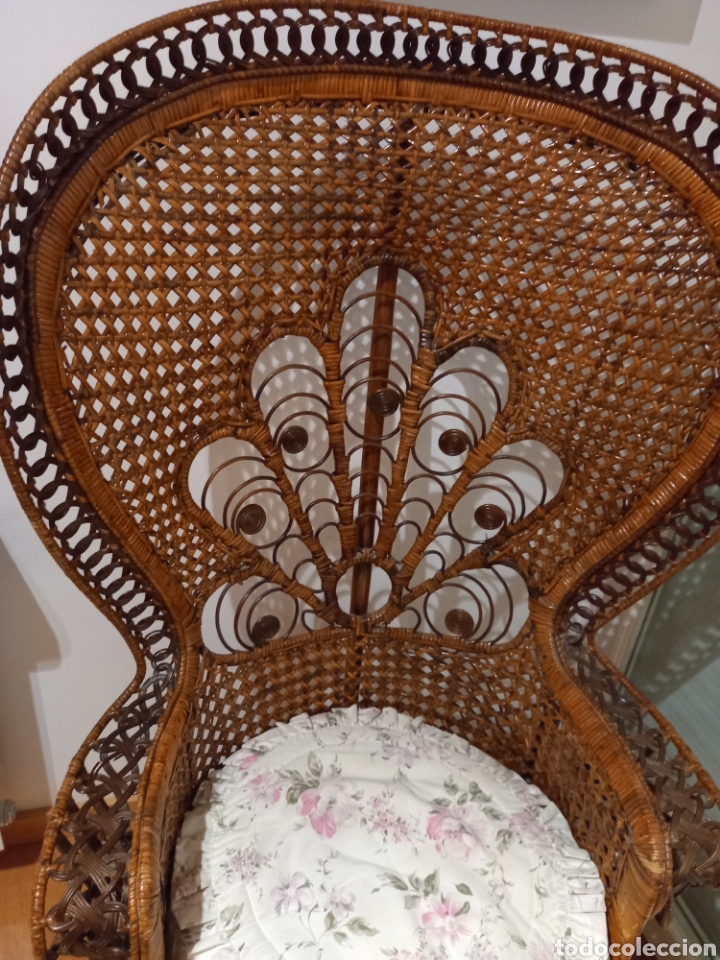 Antig&uuml;edades: Sillon rejilla pavo real - Foto 2